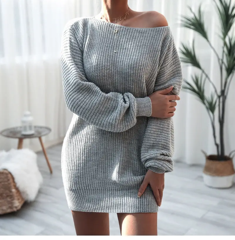 Black Knitted Off-Shoulder Women's Dress 2025 — feature 6