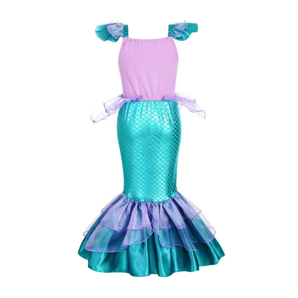 Little Mermaid Dress Blue Purple Fishtail Dress Cosplay