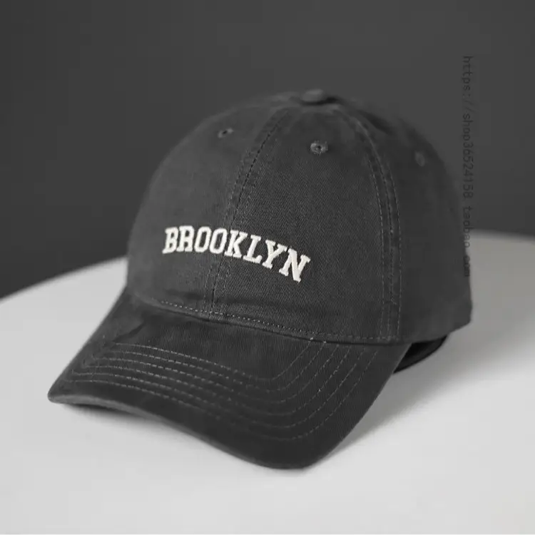 Brooklyn Brand Letter White Baseball Cap Women Street Casual Sun Hat Men
