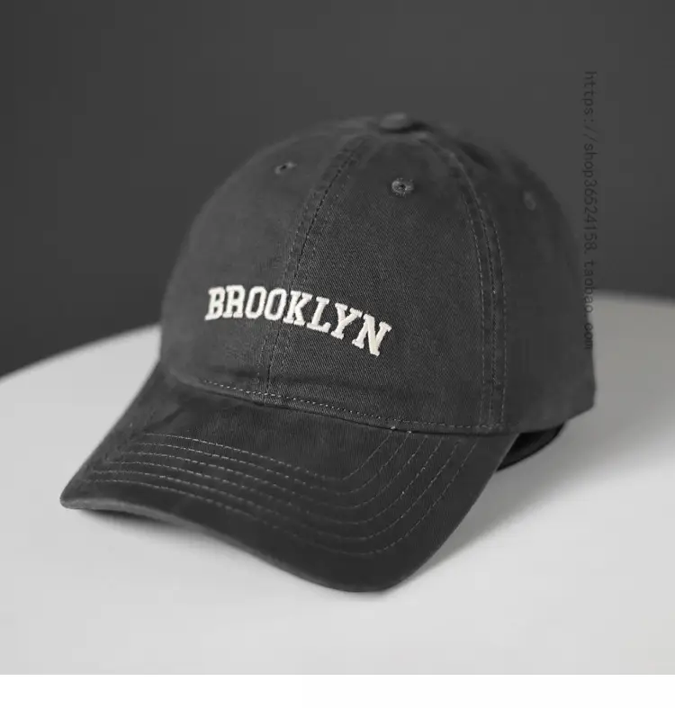 Brooklyn Brand Letter White Baseball Cap Women Street Casual Sun Hat Men - Image 4