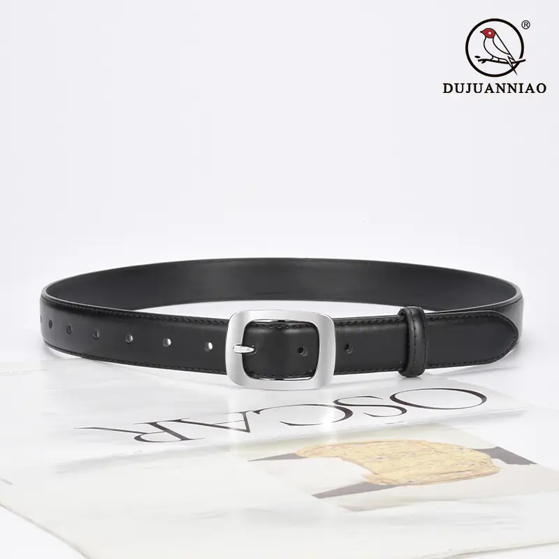 Women's Brown Cowhide Belt with Silver Buckle