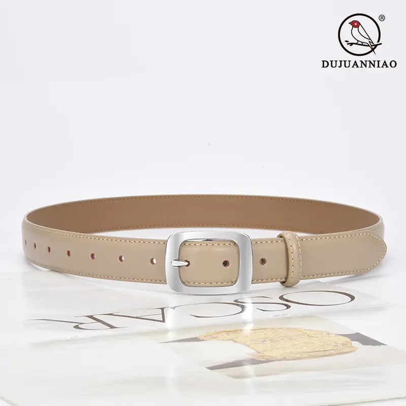 Women's Brown Cowhide Belt with Silver Buckle