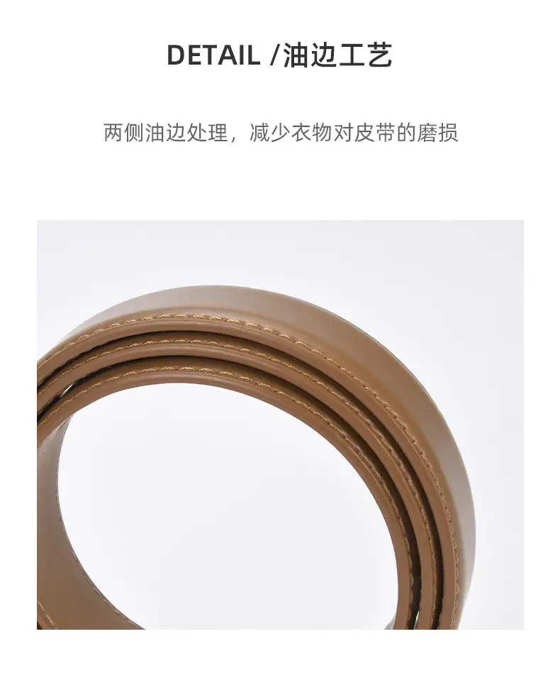 Women's Brown Cowhide Belt with Silver Buckle — feature 18