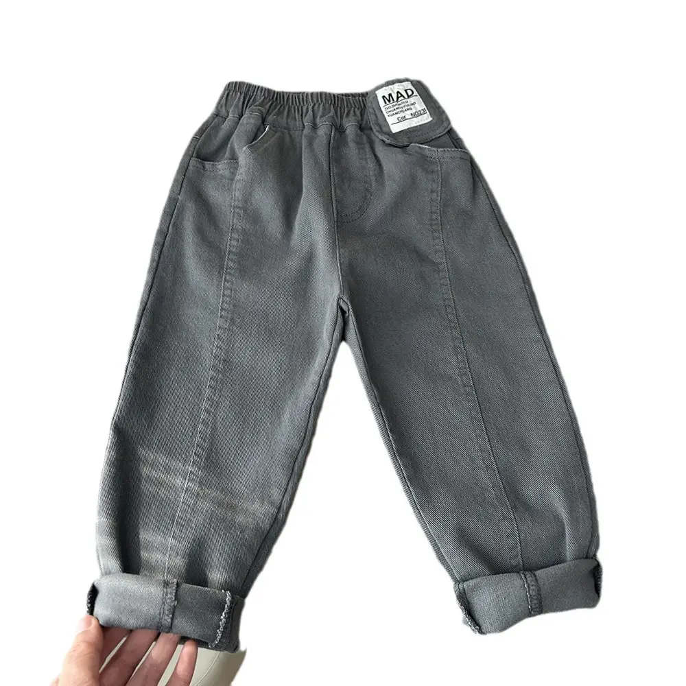 2025 Spring Boys Cotton Pants White Medium Large - Image 8