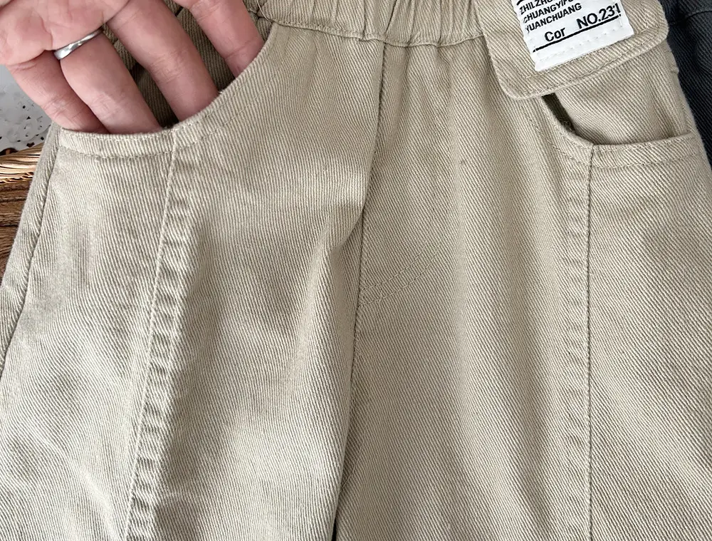 2025 Spring Boys Cotton Pants White Medium Large — feature 8