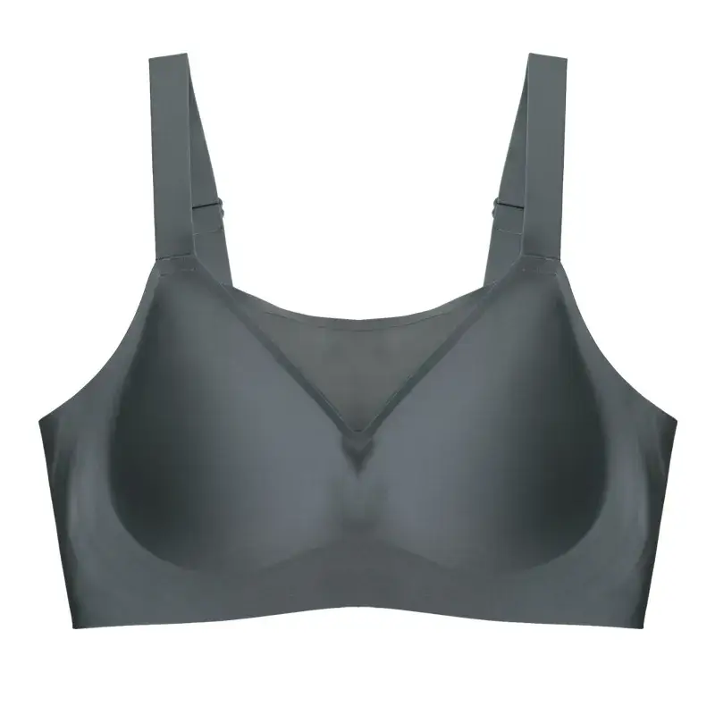 French Mesh Seamless Tube Top Large Adjustable Push Up Bra - Image 2