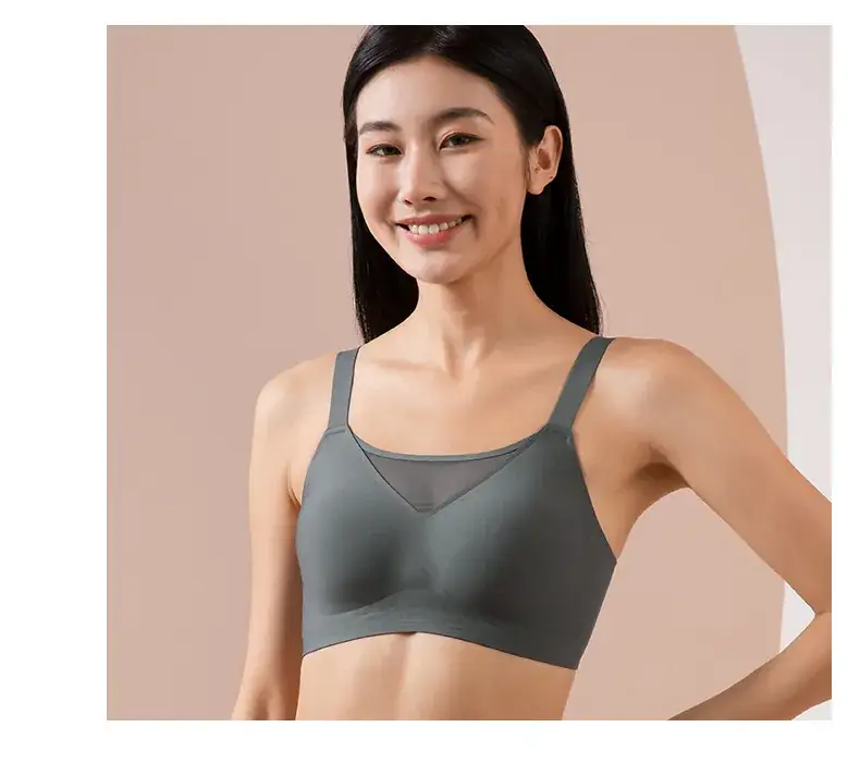 French Mesh Seamless Tube Top Large Adjustable Push Up Bra — feature 23