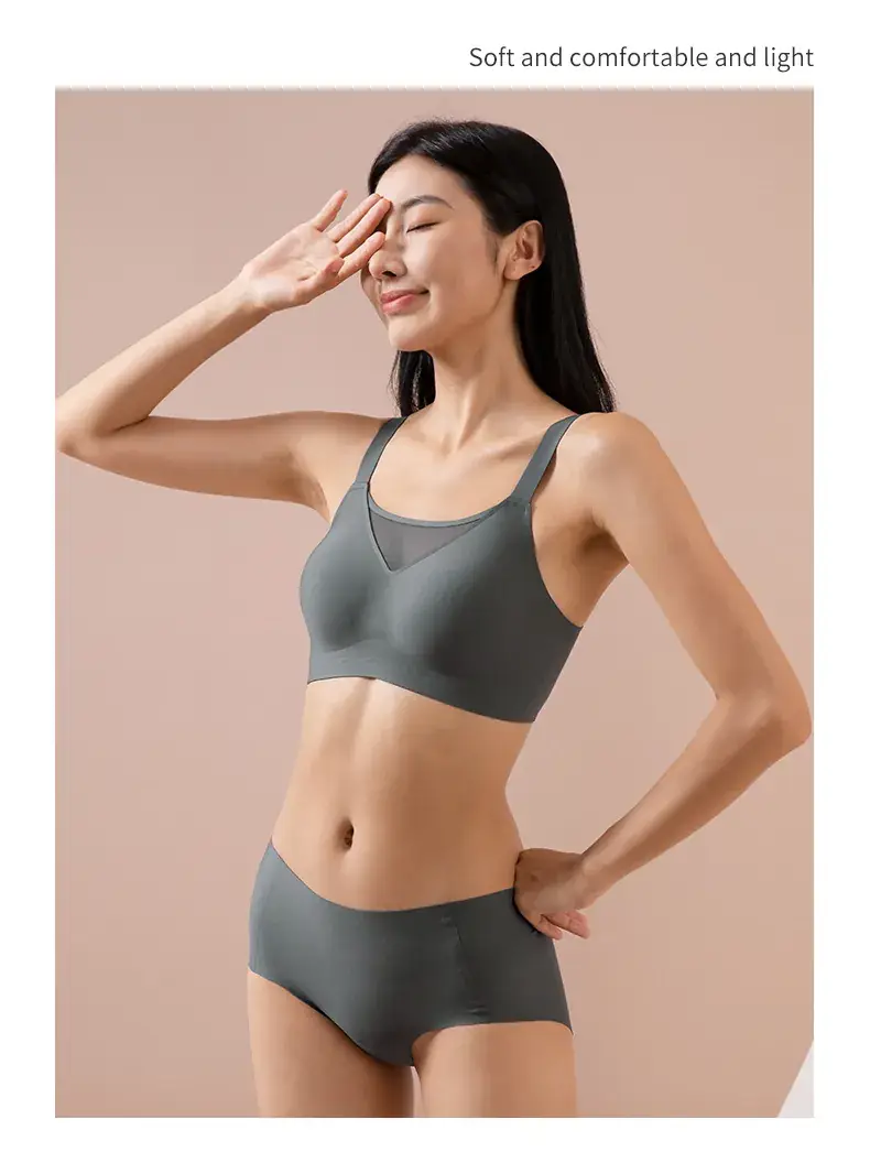 French Mesh Seamless Tube Top Large Adjustable Push Up Bra — feature 24