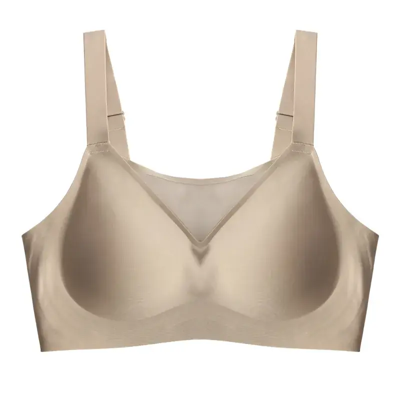 French Mesh Seamless Tube Top Large Adjustable Push Up Bra - Image 4