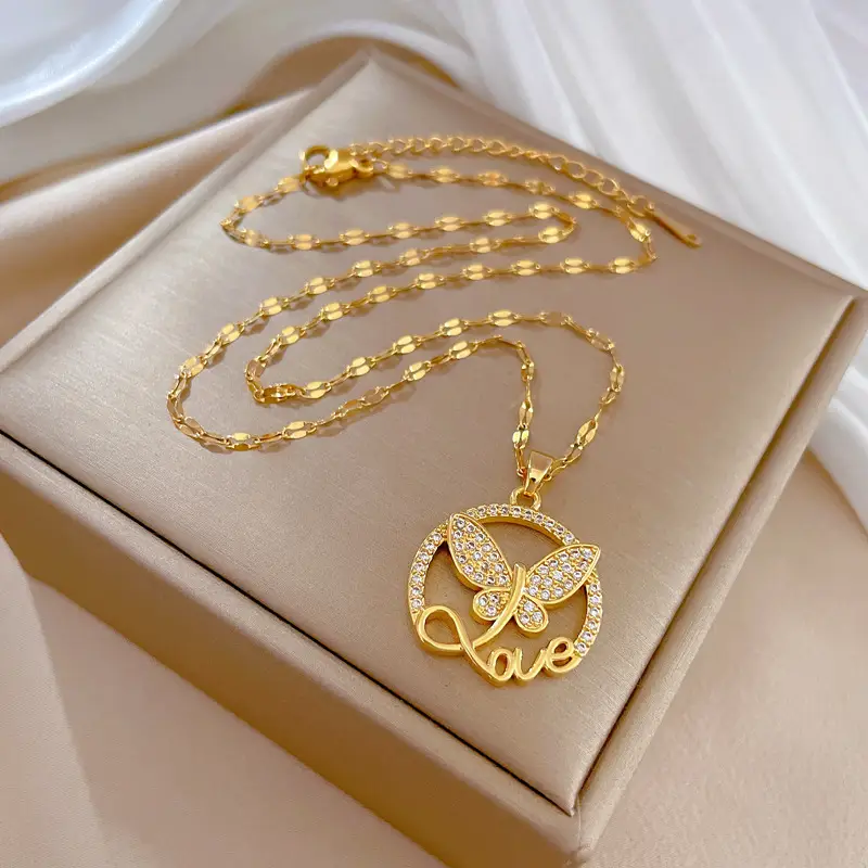 Titanium Steel Butterfly Love Necklace for Women — feature 6