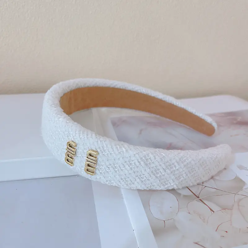 French Style Retro Hair Hoop for Girls Pink Blue White - Image 3