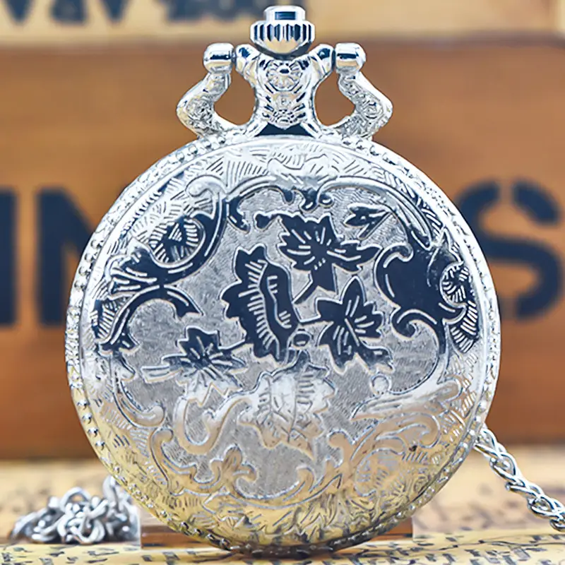 Cool Silver & Gold Bronze Masonic Pocket Watch Necklace Quartz — feature 30