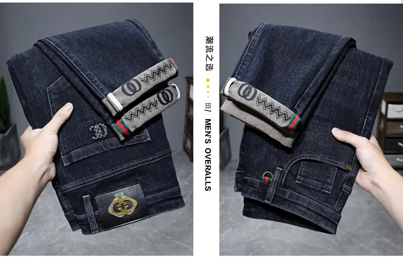 Men's High-Quality Jeans Black Elastic Straight Fit — feature 11