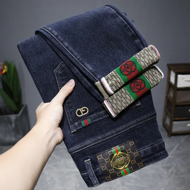 Men's High-Quality Jeans Black Elastic Straight Fit