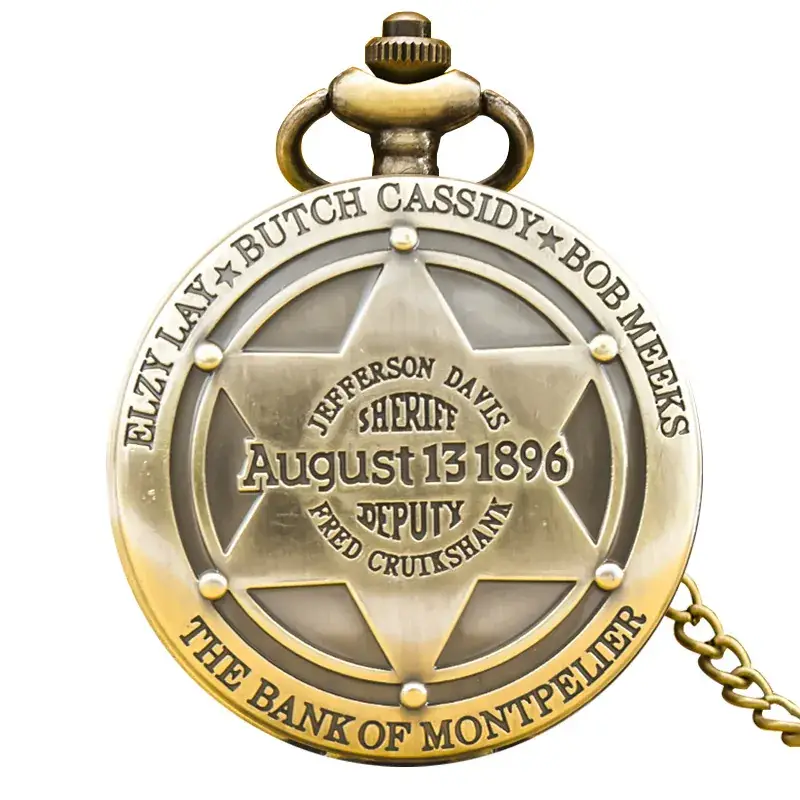 Vintage Gold Pocket Watch Pendant Necklace Quartz Unisex