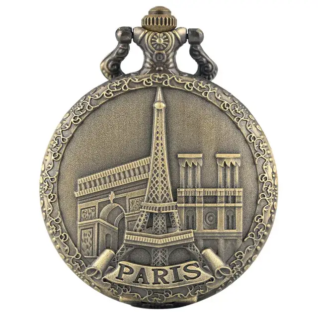 Vintage Eiffel Tower Necklace Watch for Women - Image 4