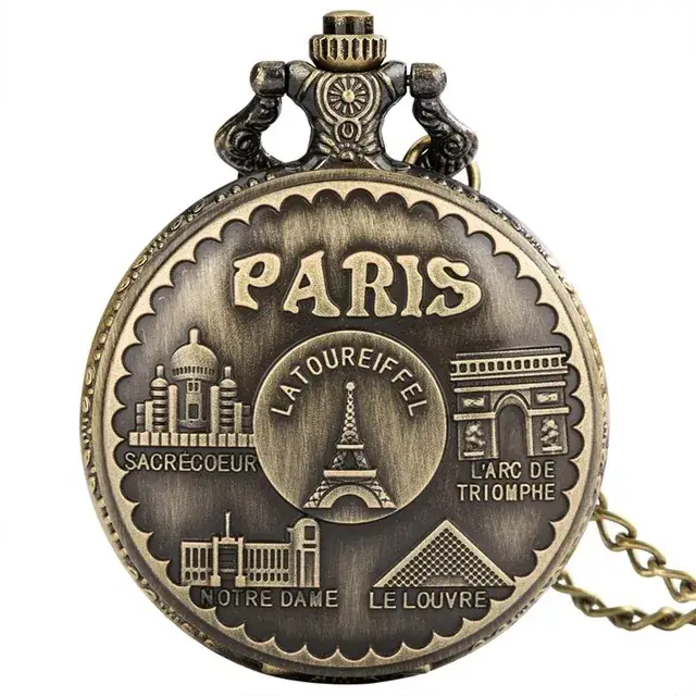 Vintage Eiffel Tower Necklace Watch for Women - Image 3