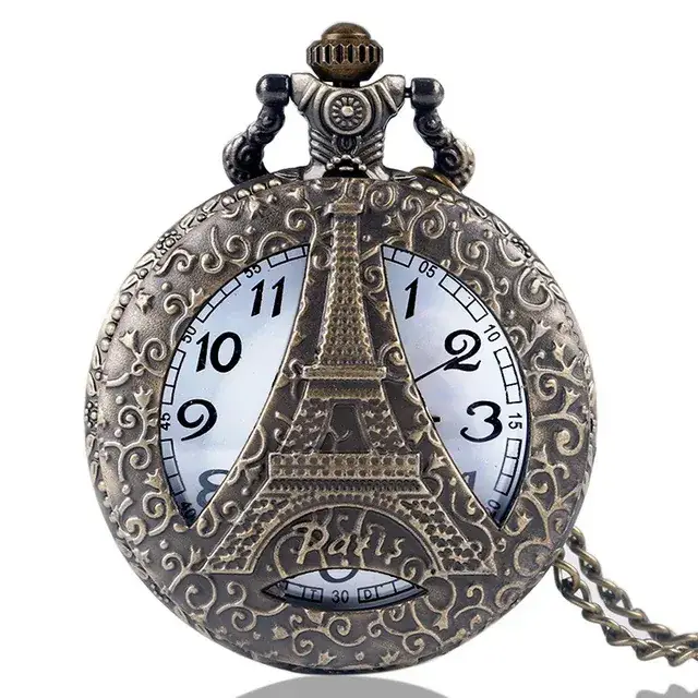 Vintage Eiffel Tower Necklace Watch for Women - Image 6