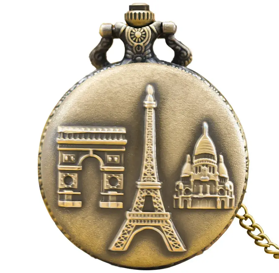 Vintage Eiffel Tower Necklace Watch for Women - Image 8