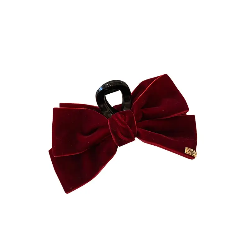Red Velvet Bow Hairpin Clip for Women - Image 6