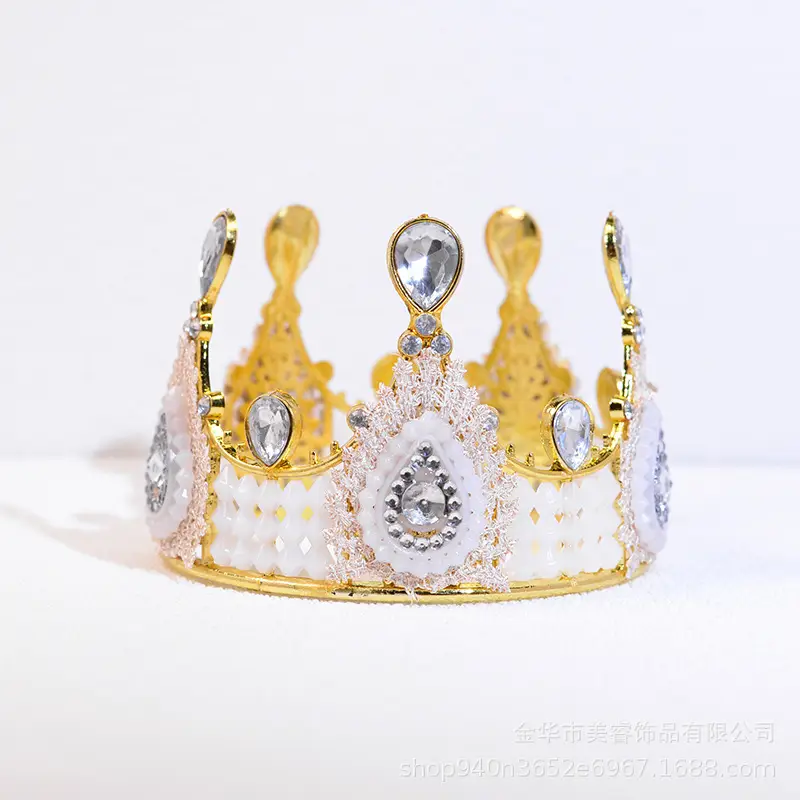 Luxury Bridal Crown with Crystal Accents 13cm
