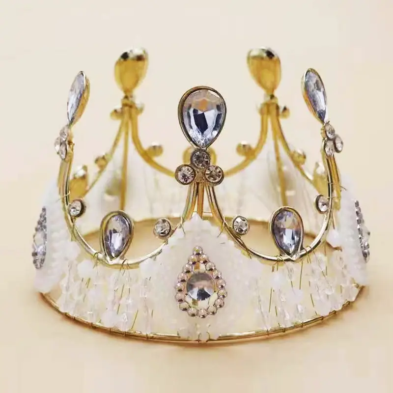 Luxury Bridal Crown with Crystal Accents 13cm