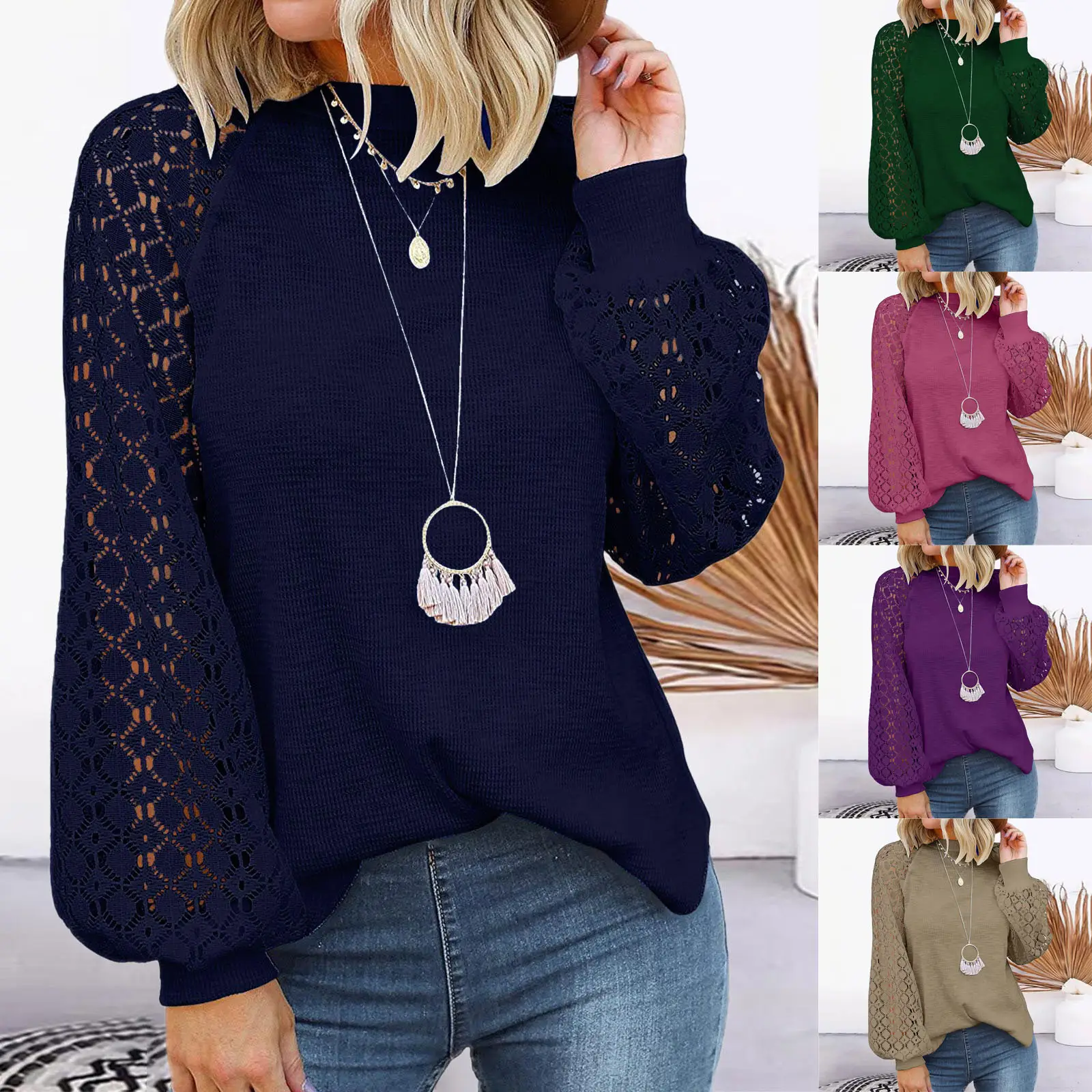2026 Long Sleeve Lace Top for Women - Image 7