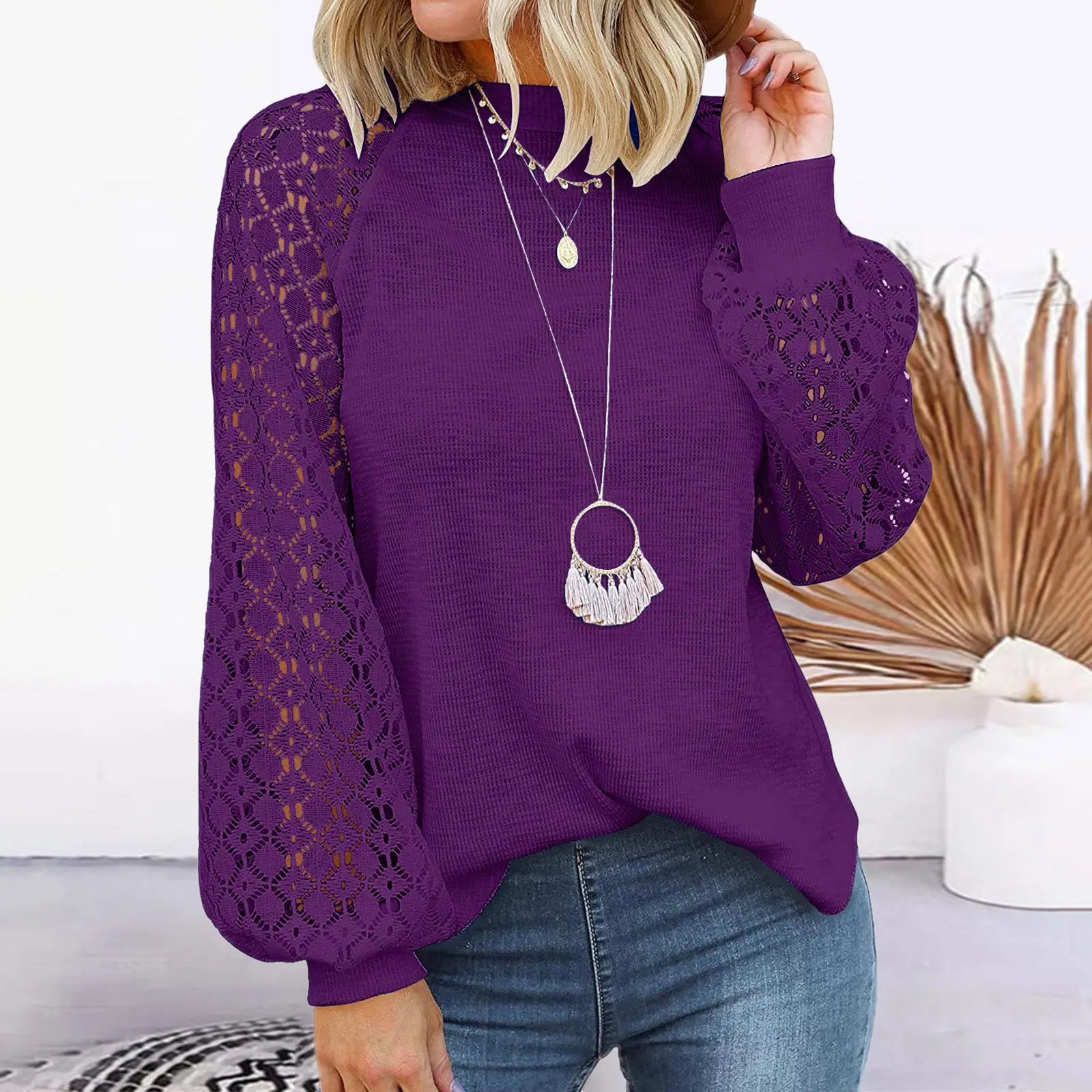 2026 Long Sleeve Lace Top for Women — feature 7