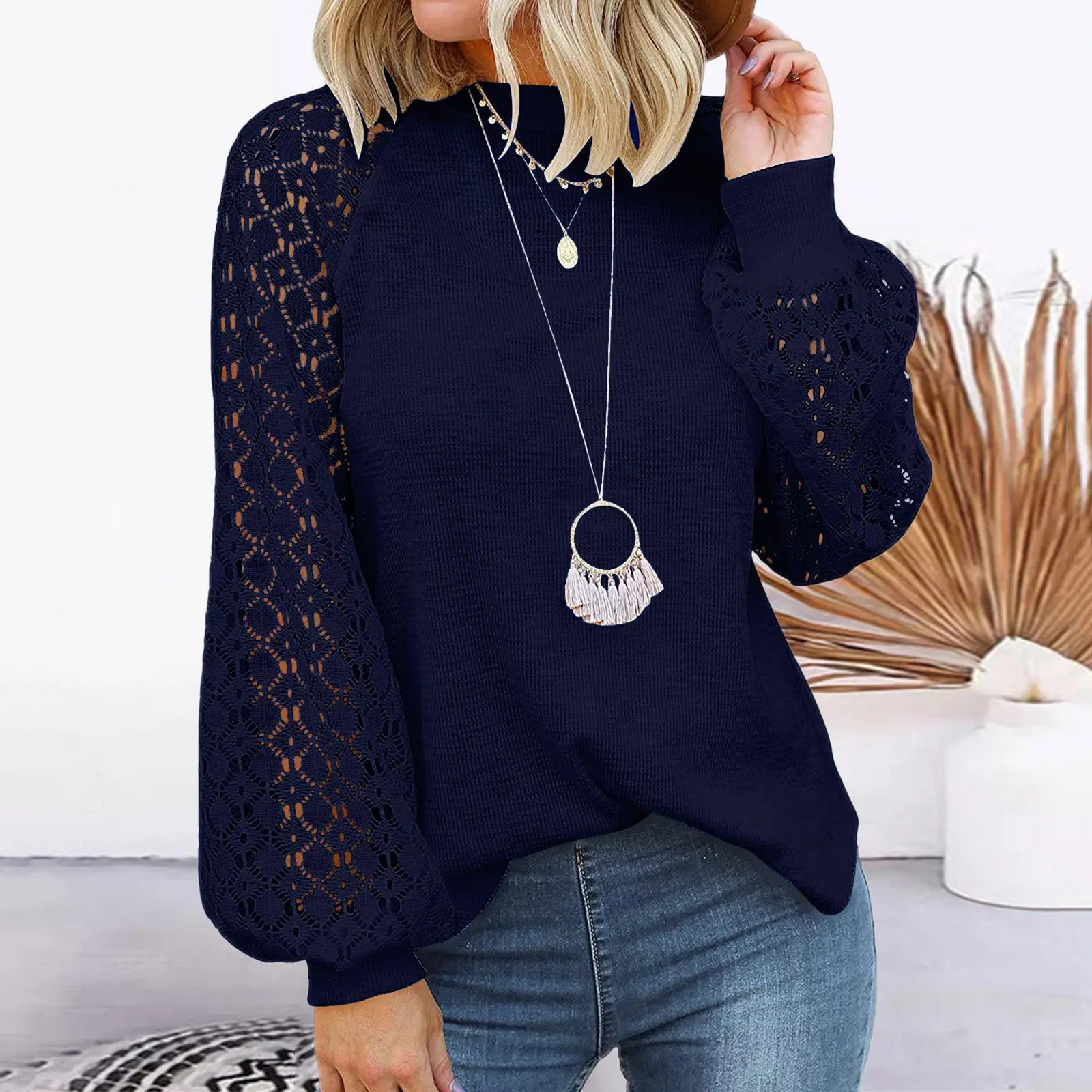2026 Long Sleeve Lace Top for Women — feature 8