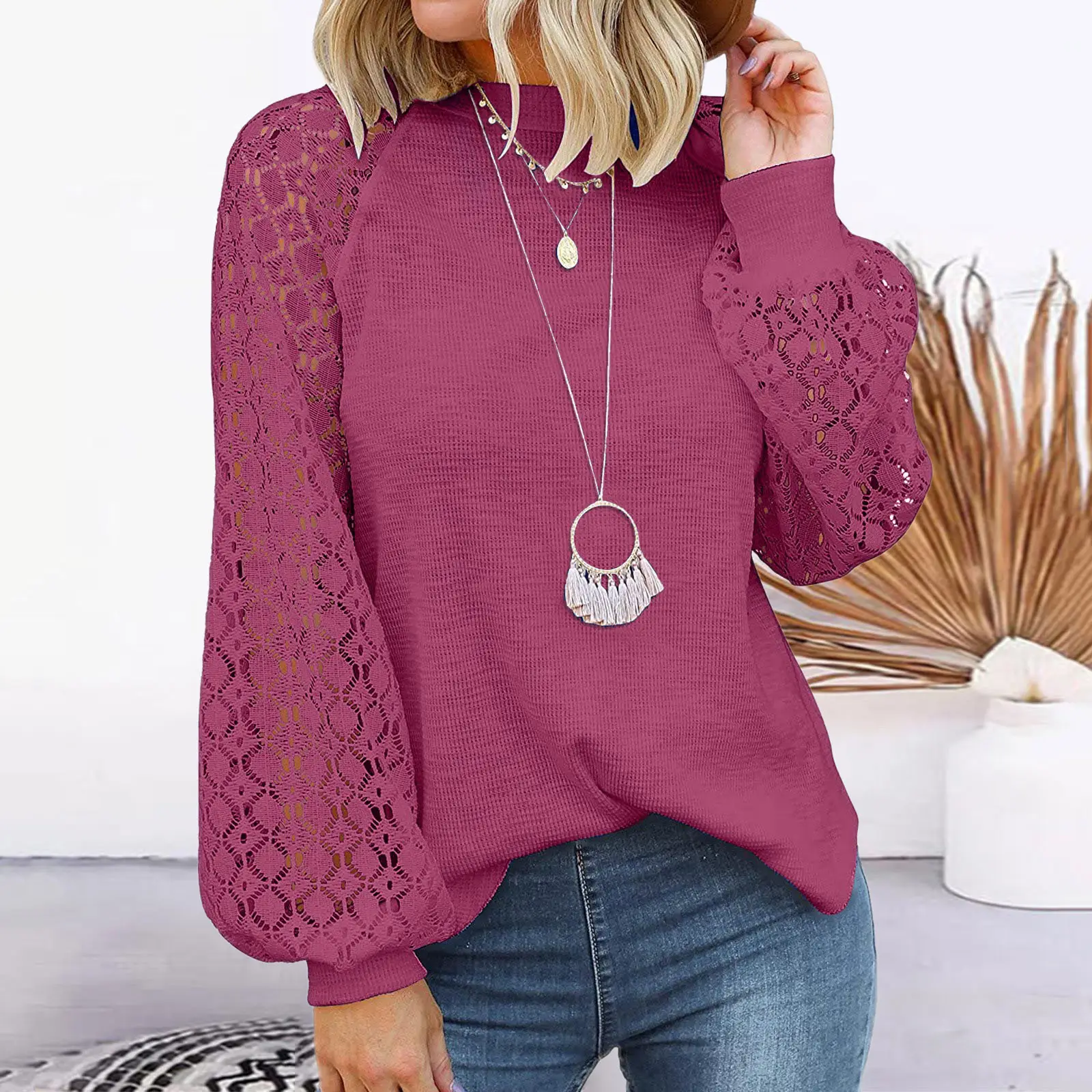 2026 Long Sleeve Lace Top for Women — feature 9
