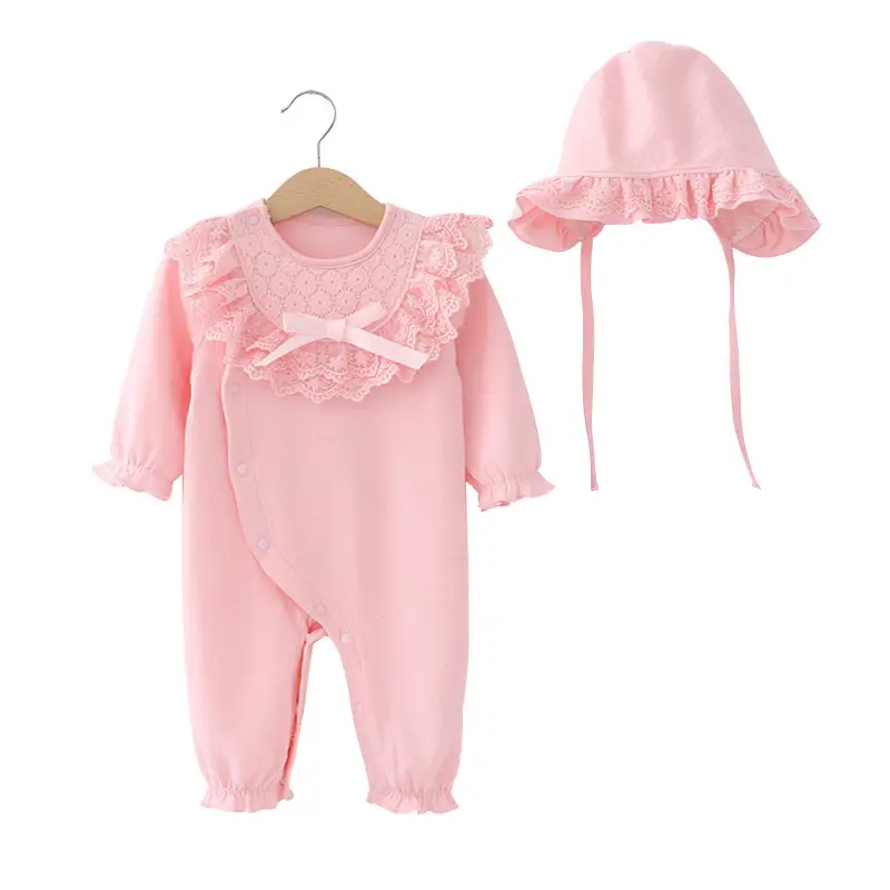 Pink Full Moon Romper Baby Jumpsuit Set for Girls