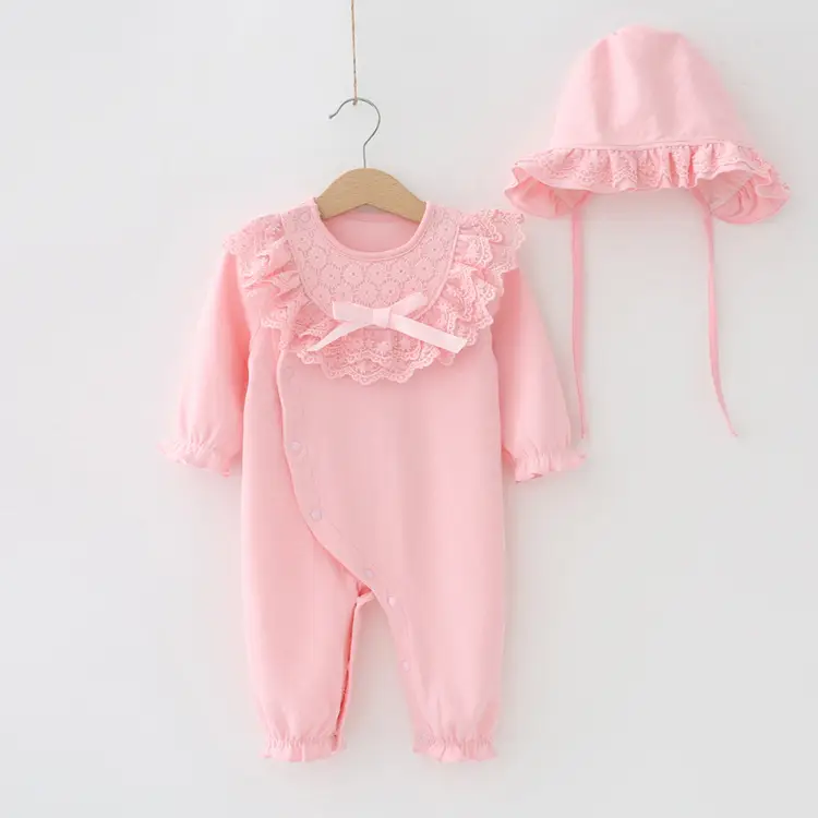 Pink Full Moon Romper Baby Jumpsuit Set for Girls