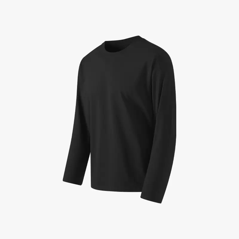 Men White Long Sleeve Cotton T-Shirt Slim Fit