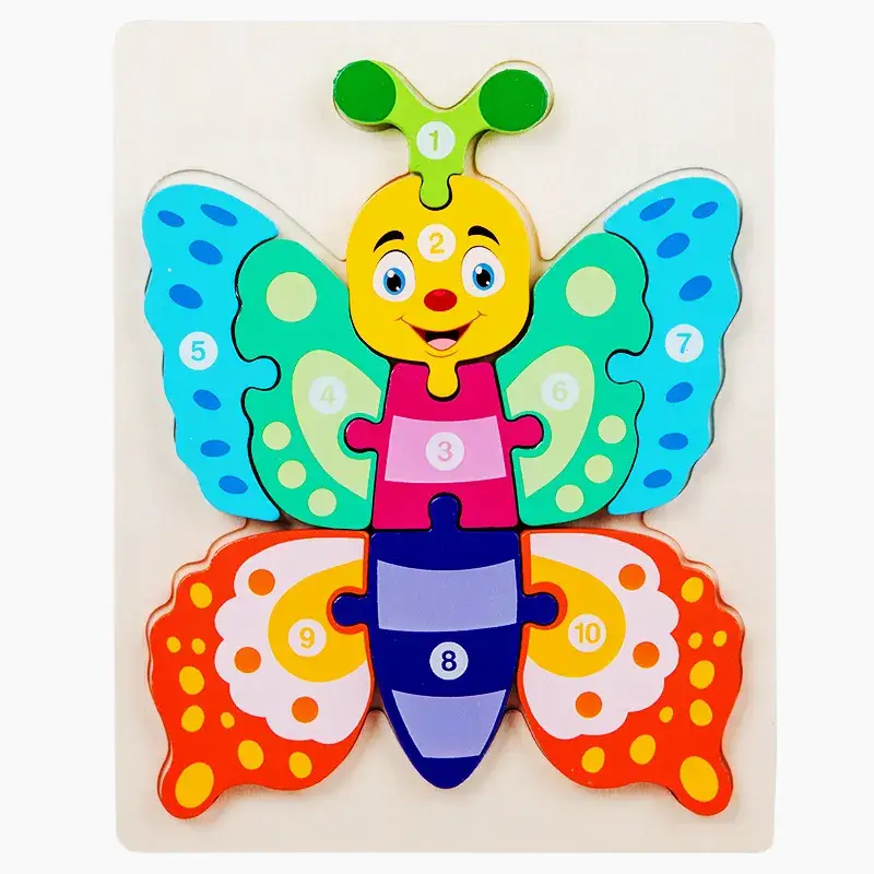 3D Wooden Puzzle Toy for Kids 1-4 Pcs