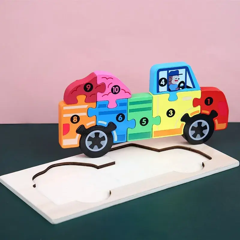 3D Wooden Puzzle Toy for Kids 1-4 Pcs