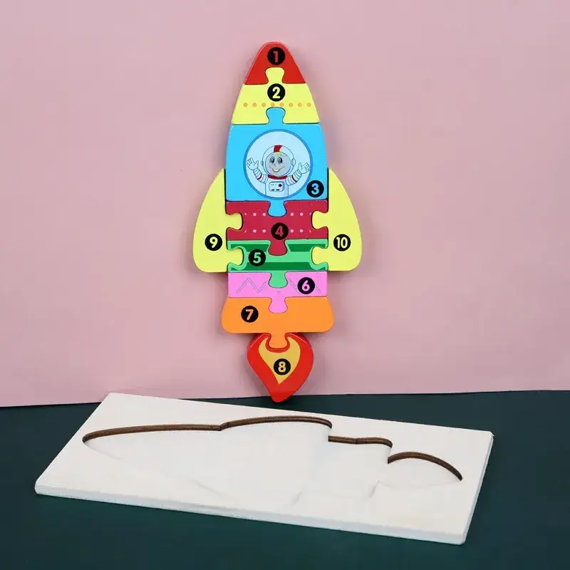 3D Wooden Puzzle Toy for Kids 1-4 Pcs
