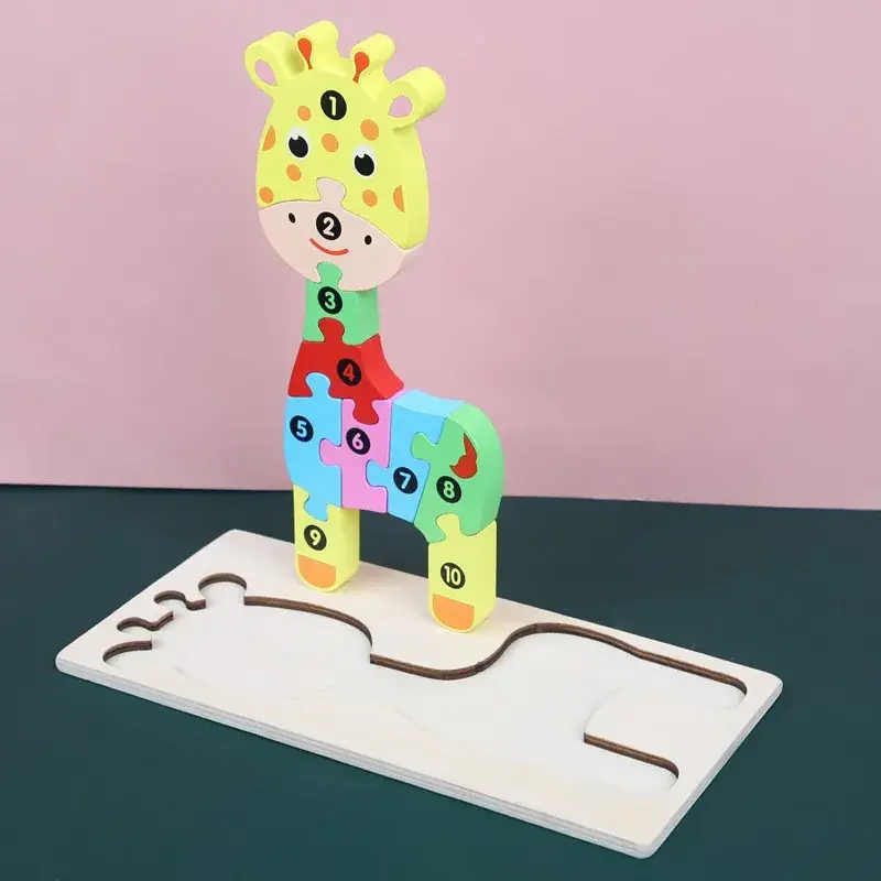 3D Wooden Puzzle Toy for Kids 1-4 Pcs