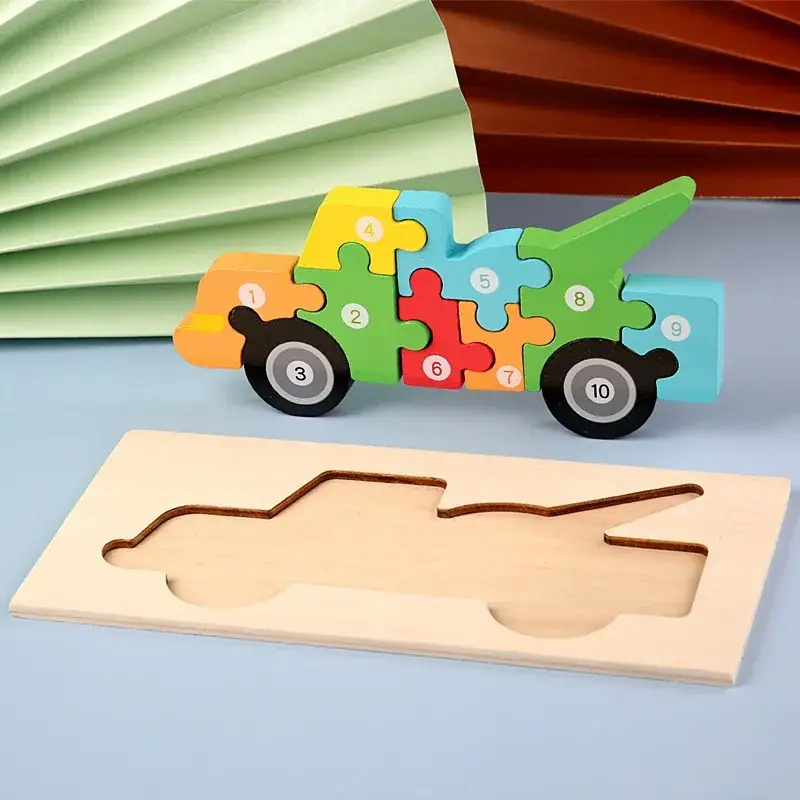 3D Wooden Puzzle Toy for Kids 1-4 Pcs
