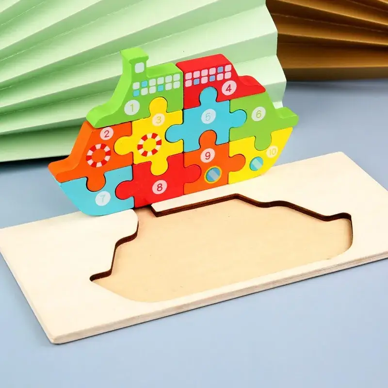 3D Wooden Puzzle Toy for Kids 1-4 Pcs