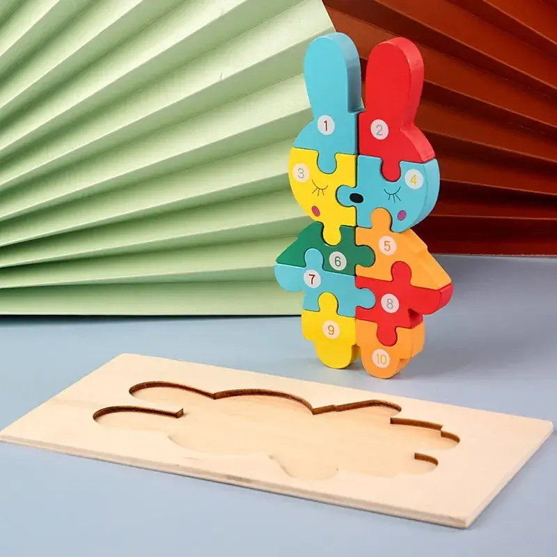 3D Wooden Puzzle Toy for Kids 1-4 Pcs