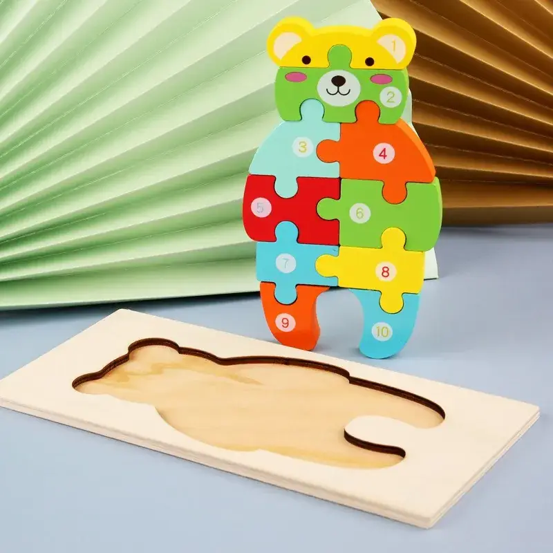 3D Wooden Puzzle Toy for Kids 1-4 Pcs