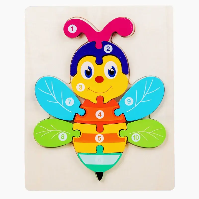 3D Wooden Puzzle Toy for Kids 1-4 Pcs