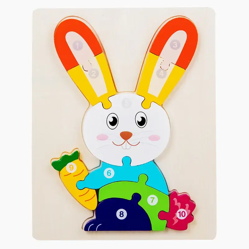 3D Wooden Puzzle Toy for Kids 1-4 Pcs