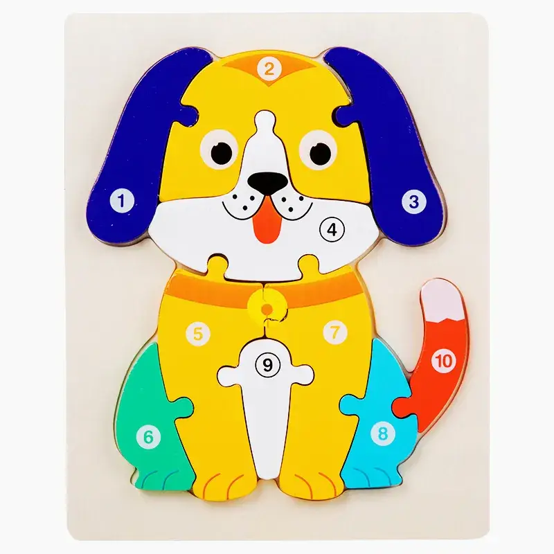 3D Wooden Puzzle Toy for Kids 1-4 Pcs