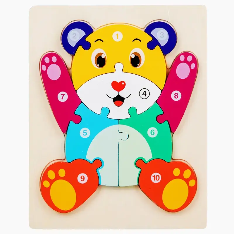 3D Wooden Puzzle Toy for Kids 1-4 Pcs