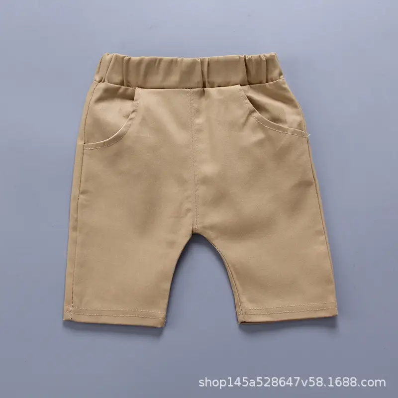 Boys Green Polo Short Sleeve Summer Suit with Tan Shorts — feature 18