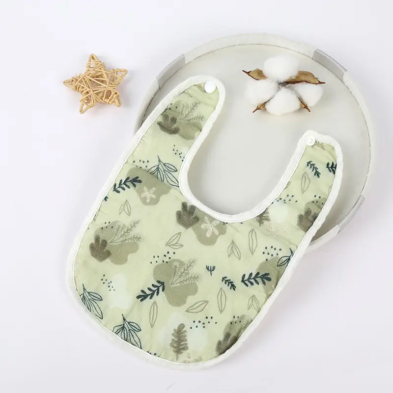 Pure Cotton U-Shaped Baby Bib with Sun Print