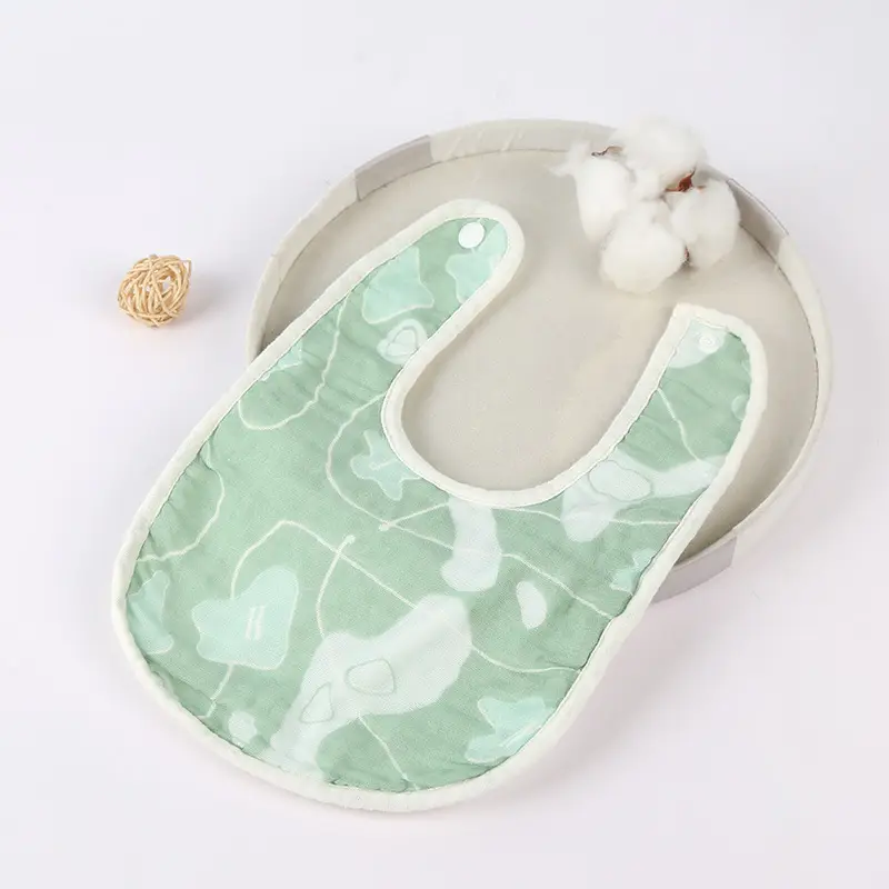Pure Cotton U-Shaped Baby Bib with Sun Print