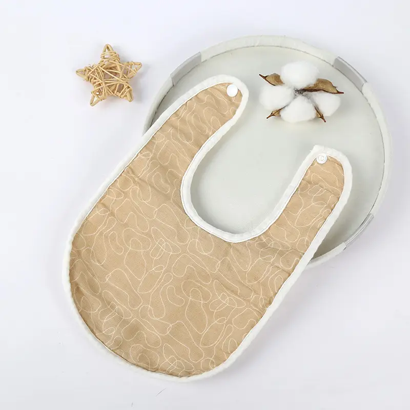Pure Cotton U-Shaped Baby Bib with Sun Print