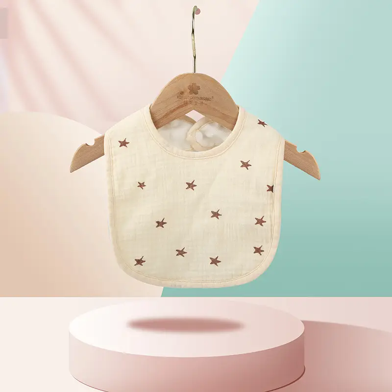 Pure Cotton U-Shaped Baby Bib with Sun Print